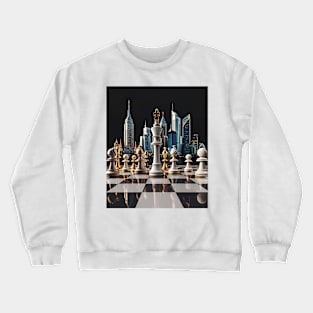 Cityscape Gambit: Skyline Chess Match Tee gift Crewneck Sweatshirt